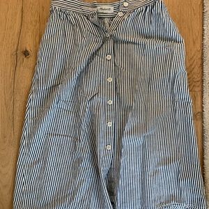 Madewell striped midi skirt 00 navy ivory